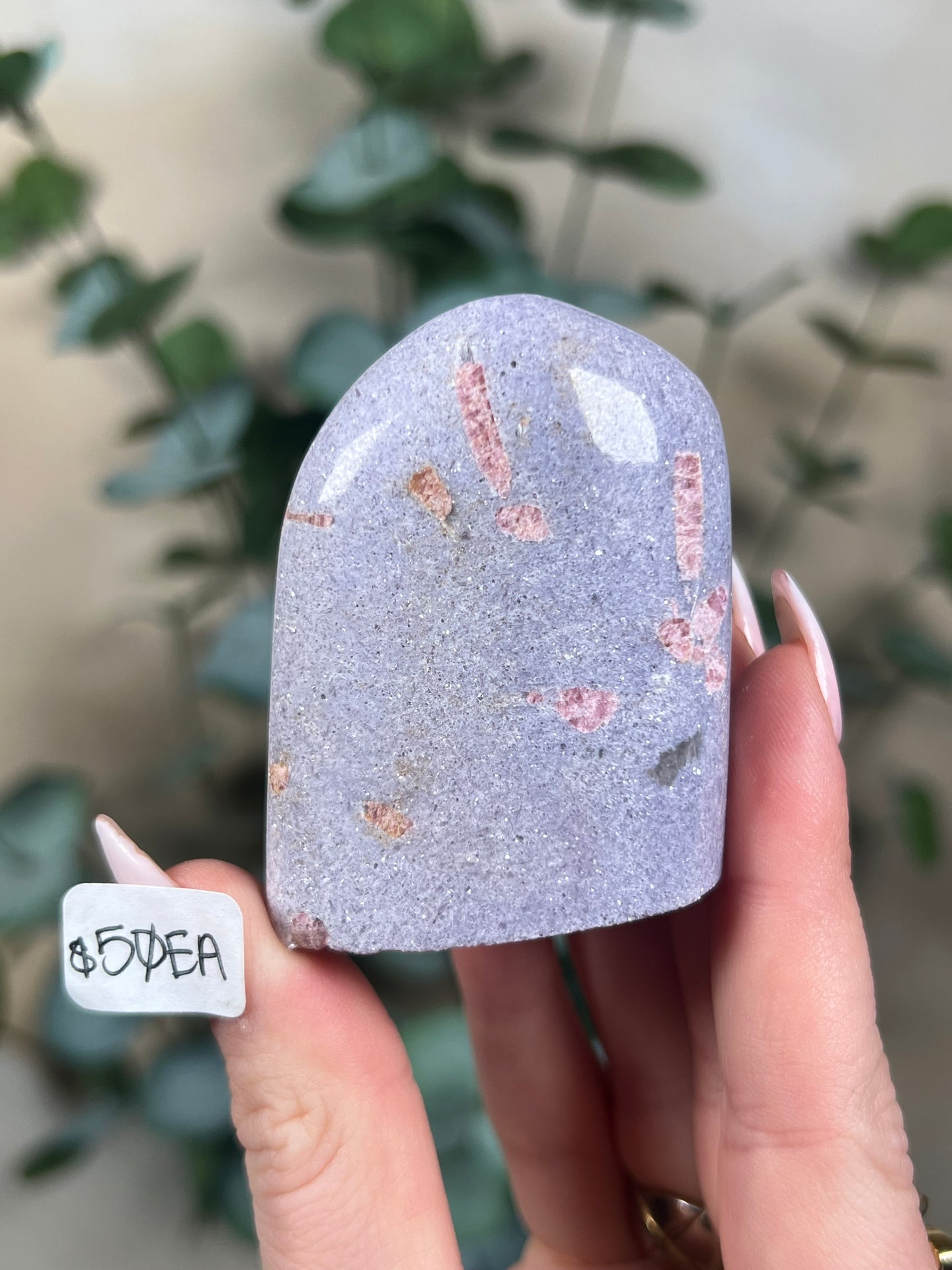 Purple Mica with Pink Tourmaline Freeforms (34-77, 4 options)